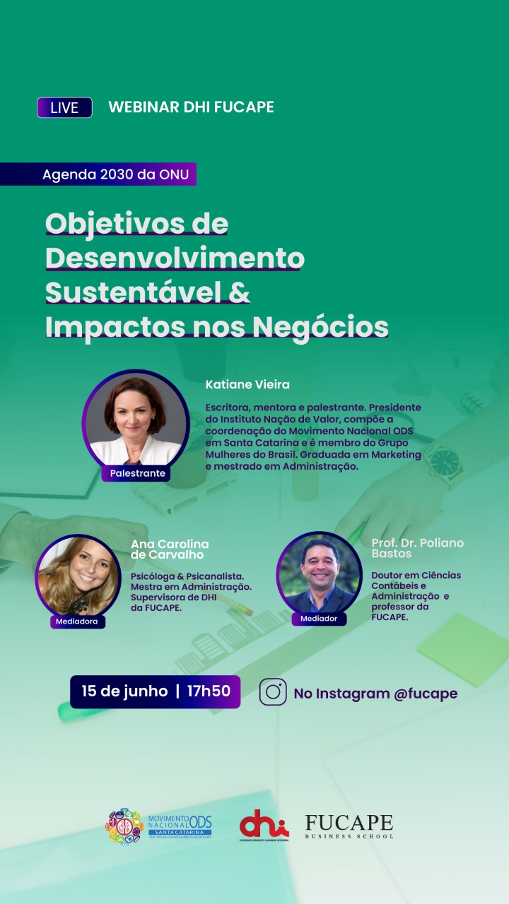 Webinar Da Fucape Dialoga Com A Agenda 30 Da Onu Movimento Ods Santa Catarina