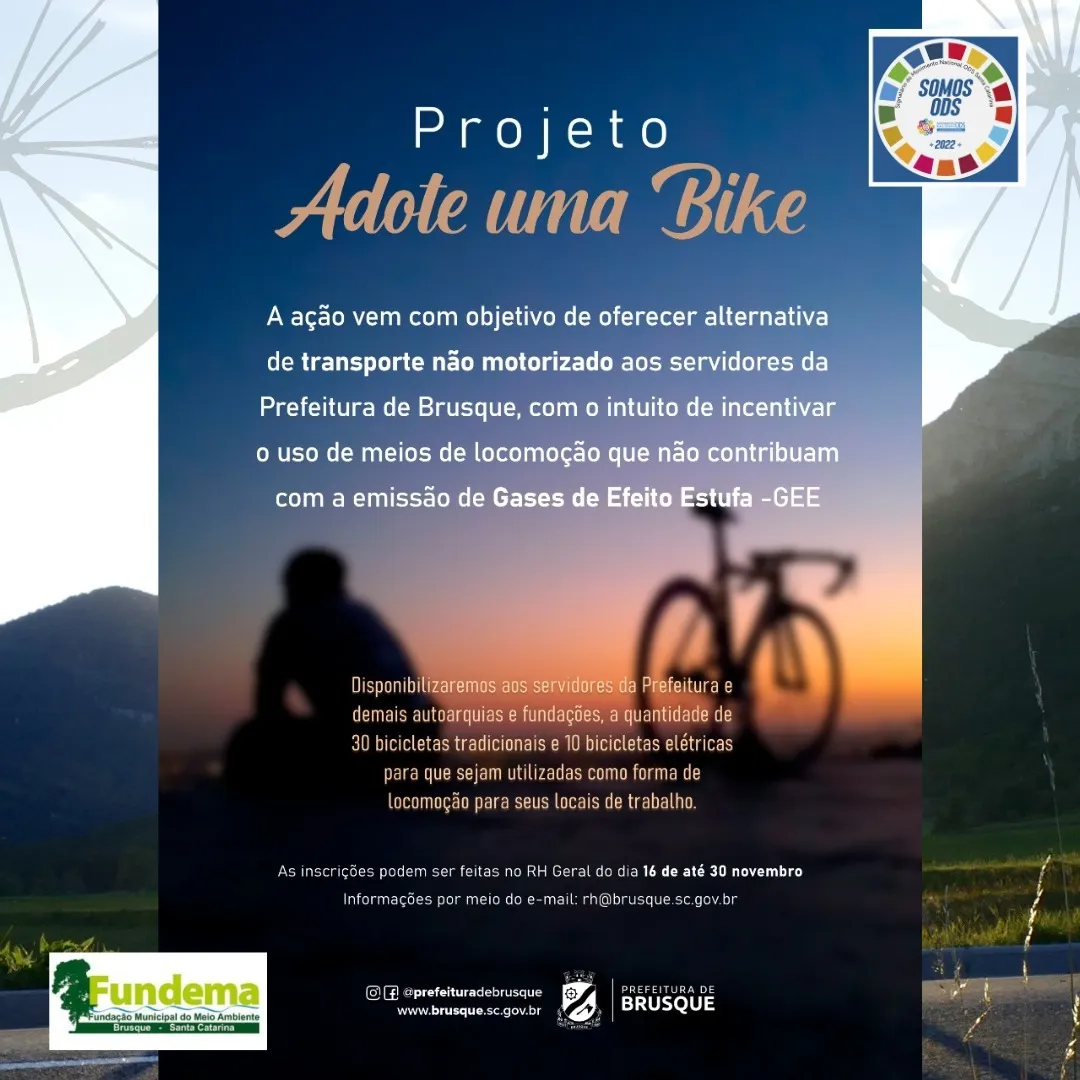  Prefeitura de Brusque lança projeto Adote uma bicicleta
