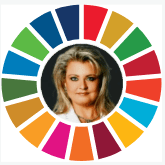 Imagem de perfil de Francine Baggio centralizada no círculo colorido dos Objetivos de Desenvolvimento Sustentável (ODS). Ela é Coordenadora Geral Adjunta do Movimento ODS SC, psicóloga com pós-graduação em Psicologia Organizacional e especialista em implantação de Recursos Humanos, com foco no setor da construção civil. É membro convidada do Red Diamond Fórum – Brasil e atua como Conselheira de Gente e Gestão Internacional no Projeto Internacional de Países Lusófonos / Via Europa.