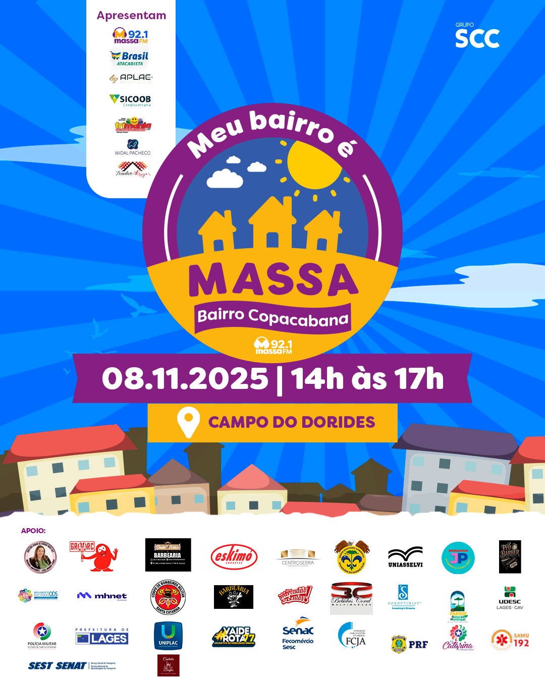  Evento CANCELADO DEVIDO ÀS CHUVAS –  “Meu Bairro é Massa” promove ODS 11 e 17 com serviços gratuitos e lazer no bairro Copacabana – Lages/SC